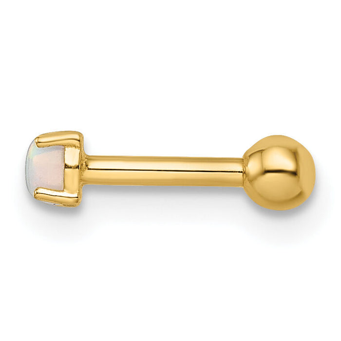 14k 16 Gauge Created Opal Labret Stud-BD183