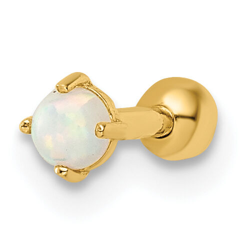 14k 16 Gauge Created Opal Labret Stud-BD183