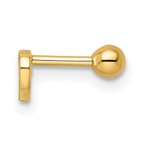 14k 18 Gauge CZ Heart Labret Stud-BD185