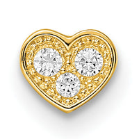14k 18 Gauge CZ Heart Labret Stud-BD185