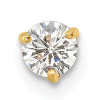 14k 16 Gauge Round CZ Labret Stud-BD186