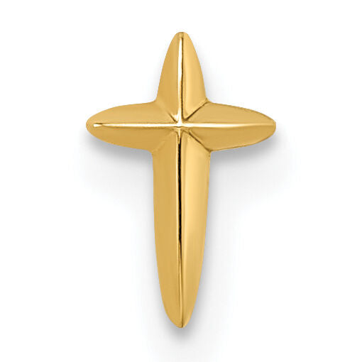 14k 18 Gauge Polished Cross Labret Stud-BD187