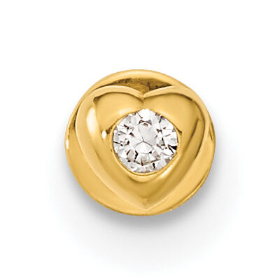 14K 18 Gauge CZ Heart Labret/Face Body Jewelry-BD190