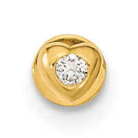 14K 18 Gauge CZ Heart Labret/Face Body Jewelry-BD190