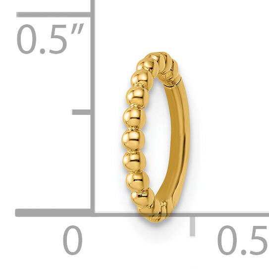 14k 14 Gauge Beaded Cartilage Ring-BD192