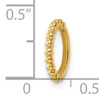 14k 14 Gauge Beaded Cartilage Ring-BD192