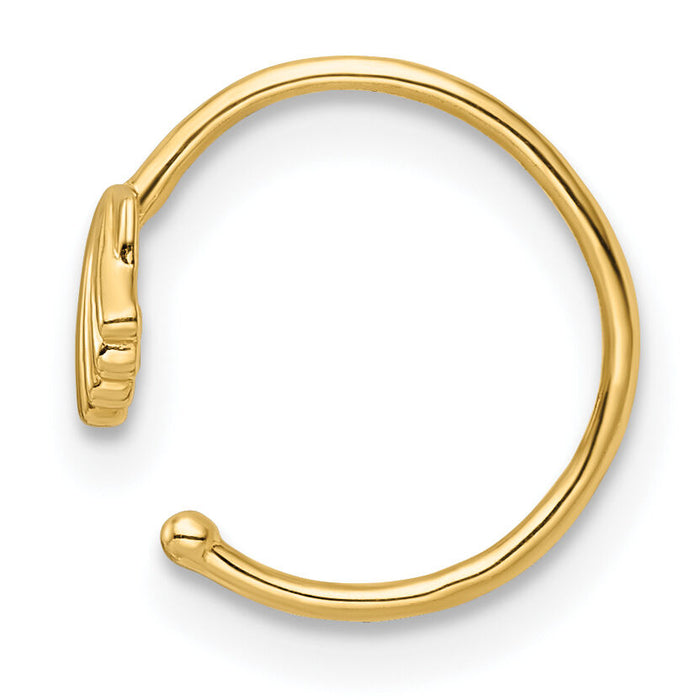 14k 20 Gauge Scallop Shell Nose Ring / Ear Cuff-BD195