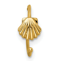 14k 20 Gauge Scallop Shell Nose Ring / Ear Cuff-BD195