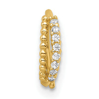 14k 18 Gauge Double Row Beaded & CZ Nose Ring / Ear Cuff-BD198
