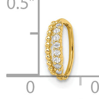14k 18 Gauge Double Row Beaded & CZ Nose Ring / Ear Cuff-BD198