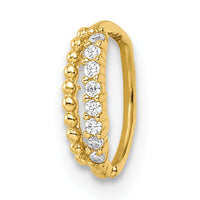 14k 18 Gauge Double Row Beaded & CZ Nose Ring / Ear Cuff-BD198