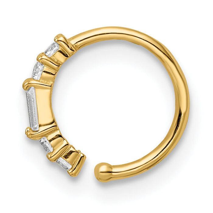 14k 20 Gauge CZ Nose Ring / Ear Cuff-BD199