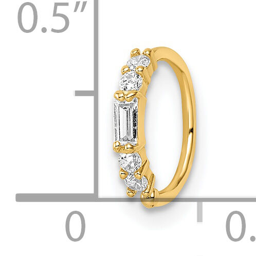 14k 20 Gauge CZ Nose Ring / Ear Cuff-BD199