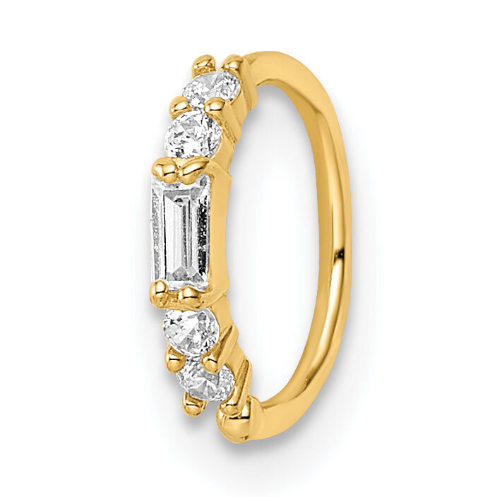14k 20 Gauge CZ Nose Ring / Ear Cuff-BD199