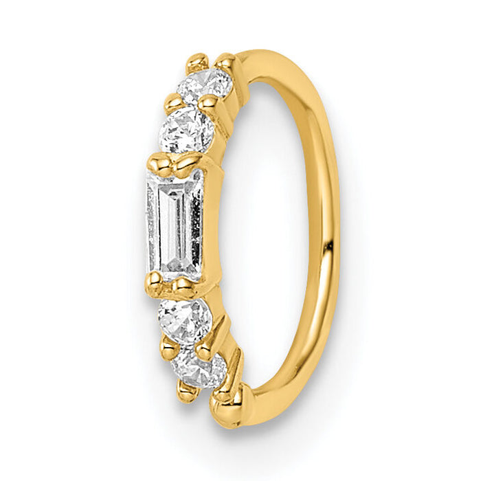 14k 20 Gauge CZ Nose Ring / Ear Cuff-BD199