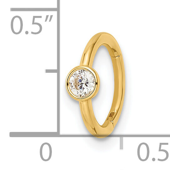 14k 16 Gauge Polished CZ Cartilage Ring-BD200