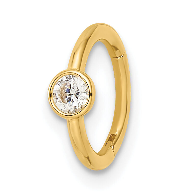 14k 16 Gauge Polished CZ Cartilage Ring-BD200