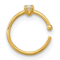 14K 20 Gauge CZ Hoop Nose Ring Body Jewelry-BD202