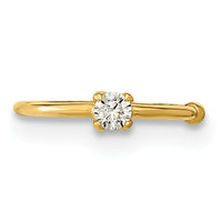 14K 20 Gauge CZ Hoop Nose Ring Body Jewelry-BD202