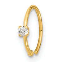 14K 20 Gauge CZ Hoop Nose Ring Body Jewelry-BD202