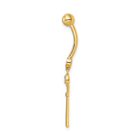 14k 14 Gauge CZ Key Belly Ring-BD209