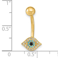 14K 14 Gauge Eye CZ Belly/Navel Ring Body Jewelry-BD219