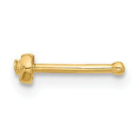 14k 20 Gauge Polished Rose Nose Stud-BD222
