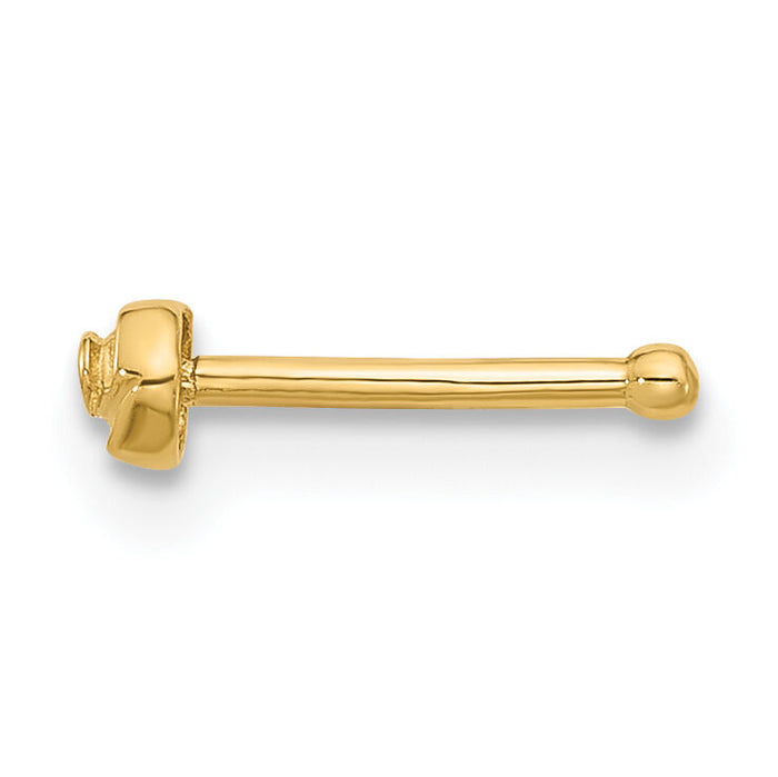 14k 20 Gauge Polished Rose Nose Stud-BD222