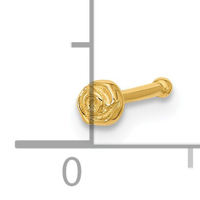 14k 20 Gauge Polished Rose Nose Stud-BD222