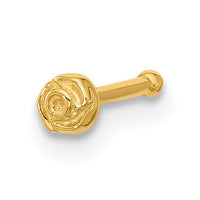14k 20 Gauge Polished Rose Nose Stud-BD222