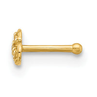 14K 20 Gauge Polished CZ Nose Stud-BD224