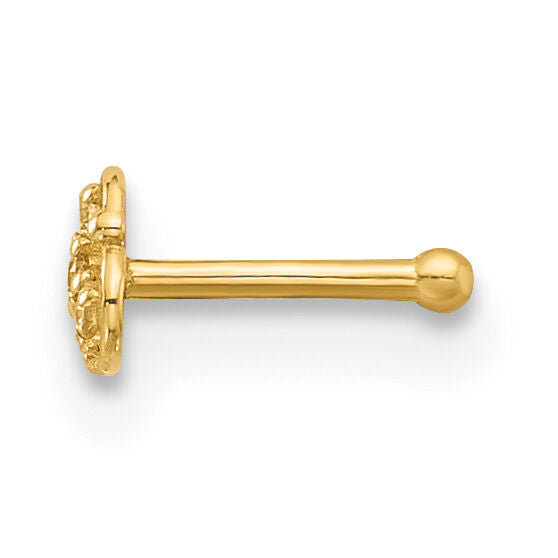 14K 20 Gauge Polished CZ Nose Stud-BD224