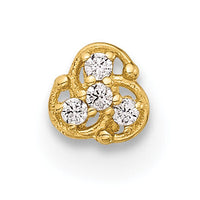 14K 20 Gauge Polished CZ Nose Stud-BD224