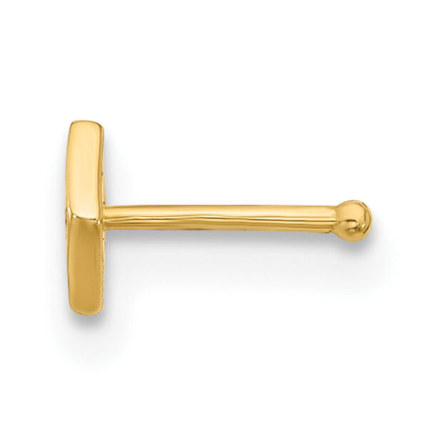 14k 22 Gauge Polished CZ Diamond Shaped Nose Stud-BD226