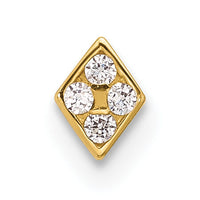 14k 22 Gauge Polished CZ Diamond Shaped Nose Stud-BD226