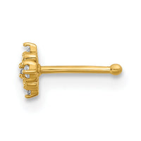 14K 20 Gauge Polished CZ Nose Stud-BD227