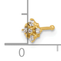 14K 20 Gauge Polished CZ Nose Stud-BD227