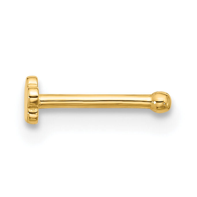14k 20 Gauge Polished Flower Nose Stud-BD228