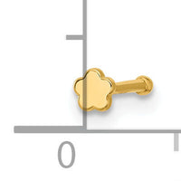 14k 20 Gauge Polished Flower Nose Stud-BD228