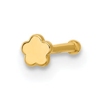 14k 20 Gauge Polished Flower Nose Stud-BD228