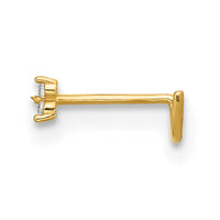 14k 23 Gauge Polished CZ Triangle Nose Stud-BD229