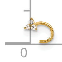 14k 23 Gauge Polished CZ Triangle Nose Stud-BD229