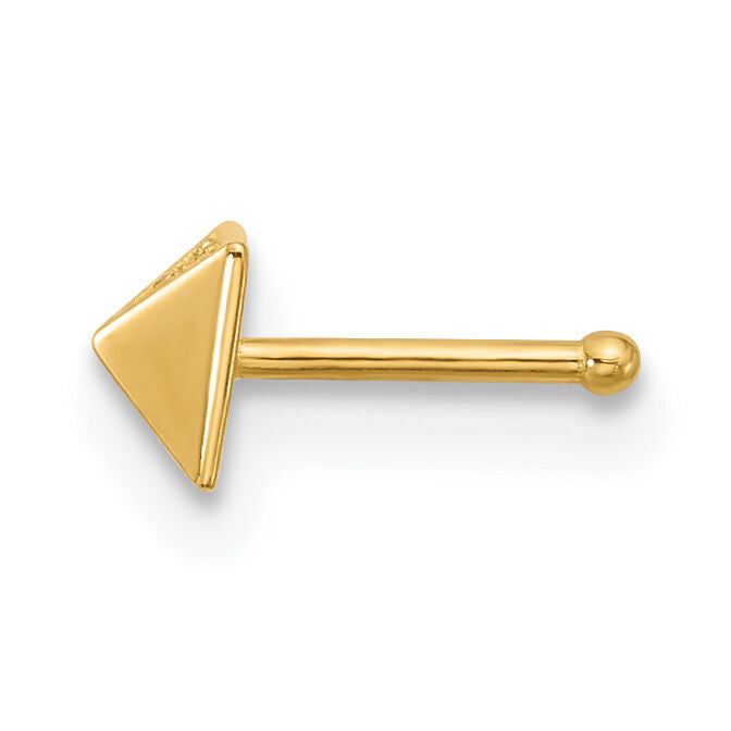 14k 22 Gauge Polished CZ Nose Stud-BD230