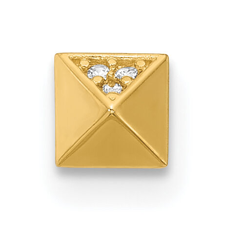 14k 22 Gauge Polished CZ Nose Stud-BD230