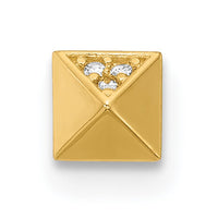 14k 22 Gauge Polished CZ Nose Stud-BD230