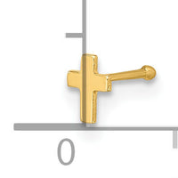 14K 22 Gauge Polished Cross Nose Stud-BD233