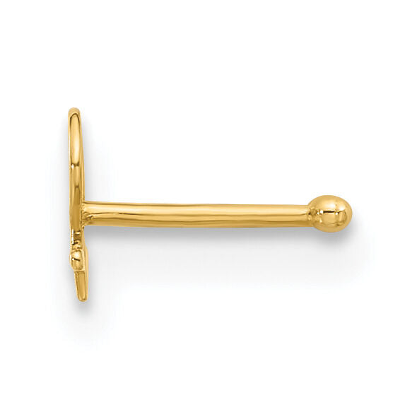 14K 20 Gauge Polished Female Symbol Nose Stud-BD234