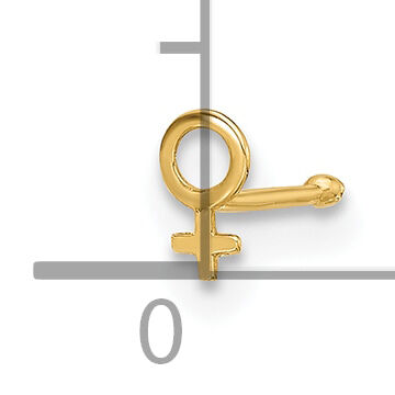 14K 20 Gauge Polished Female Symbol Nose Stud-BD234