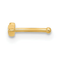 14k 21 Gauge Polished CZ Arrow Nose Stud-BD235