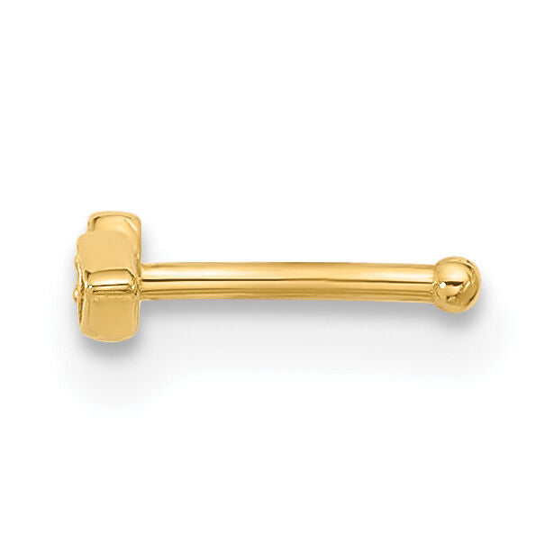 14k 21 Gauge Polished CZ Arrow Nose Stud-BD235